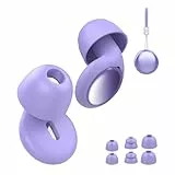 VKROBAG Ohrstöpsel zum Schlafen mit Einzel/Doppelkappen–4 Paar(S/M/L) Ohrkappen, Wiederverwendbare, Gehörschutz Ohrstöpsel zur Lärm 35dB, für Fokus/Schlaf/Reisen, Violett