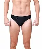 Trendy Boy Herren Schwimmslip Sport Badeanzug Schnell Trocknend Klassischer Bade-Slip (M, LA661-Black)