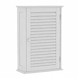 Bath Vida Badezimmerschrank, Einzeltür, Rollladen, Wandmontage, Aufbewahrung, Weiß, 17 cm x 39 cm x 57 cm
