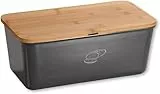 Kesper Brotbox 58089 in grau mit Deckel aus Bambus B 34 x T 17 x H 14