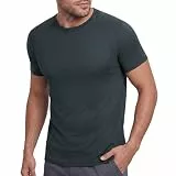 BOOJO Workout-Herren-Shirts – lässig, schwarz, schnell trocknend, feuchtigkeitsableitend, Rundhalsausschnitt, kurze Ärmel, für Fitnessstudio, athletisches Laufen, 6-dunkelgrau, XL