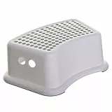 Dreambaby F673 Kinder-Tritthocker Tritt-Schemel Kinderschemel Anti-Rutsch, weiß/grau