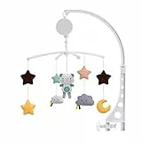Baby Mobile Windspiele mit Spieluhr,Babybett Musik Mobile Rassel Spielzeug,Neugeborenen Kinderzimmer Hängende Bettglocke,Krippe Mobile Ornament für Kinderbett Baby Windspiel Mädchen oder Jungen,Bär