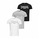 Lonsdale Herren T-Shirt Normale Passform Dreierpack BEANLEY Black/White/Marl Grey L 117435