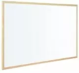 Bi-Office Budget Whiteboard mit Holzrahmen, trocken abwischbar, 5 Größen wählbar, 90 x 60 cm