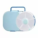 GoBe Kids Großer Snack-Spinner – Wiederverwendbarer Snackbehälter mit 4 Fächern Spender & Schiebetür – BPA- und PVC-frei – spülmaschinenfest, kein Verschütten, auslaufsicher