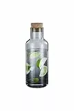 blomus Wasserkaraffe -HYDRA- | Glaskaraffe 1 Liter mit Korkdeckel | Wasserkrug Farbe Smoke | 9B x 26H cm