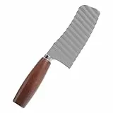 Sosoport Wellenmesser Kartoffelschneider aus Edelstahl mit Ergonomischem Holzgriff Schnelles Gleichmäßiges Gemüse Pommes schneiden Vielseitiges Küchenwerkzeug für Kreative