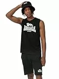 Lonsdale Herren ärmelloses T-Shirt & Shorts Set normale Passform ALLANTON Black/White L 117434