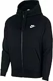 Nike Herren Hoodie Mit Durchgehendem Reißverschluss Sportswear Club Fleece, Black/Black/White, XL, BV2645-010