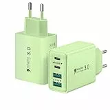 USB C Ladegerät, 2-Pack 40W 4 Ports USB C Stecker Schnellladegerät Mehrfach Ladestecker mit PD+QC Power Adapter Ladeadapter USBC Netzteil für iPhone 17 16 15 14 13 12 11 Pro Max, iPad, Samsung
