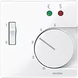 Schneider Electric Merten Zentralplatte für Fußbodentemperaturregler-Einsatz mit Schalter, System M, aktivweiss glänzend, Artikelnummer 534925