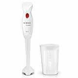 Bosch Stabmixer CleverMixx MSM14000, Abnehmbarer Mixfuß, Ergonomischer Griff, leichtes Gehäuse, 4-Klingen-Messer, einfache Reinigung, 400 W, weiß/rot