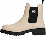 Tommy Jeans Damen Chelsea Boots mit Innenfutter, Beige (White Clay), 40
