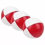 Cocoarm 3-teiliges Jonglierball-Set aus PU-Leder, Tragbare Übungsbälle für Freizeit und Leistung Im Innenbereich, Perfekt für Alle Fähigkeitsstufen (rot und weiß)