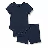 Amazon Essentials Unisex Baby Set aus Body und Shorts, Marineblau, 0 Monate