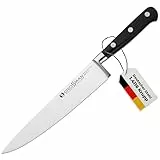 GROSSMAN® 002EP - Elite Pro | Kochmesser 31,5 cm | Ultrascharfer Küchenmesser | Deutschem Edelstahl Klinge 19,5 cm | mit Ergonomischen Griff 12,0 cm (150 Gramm)
