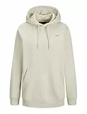 JACK & JONES Damen Jxabbie Rlx Ls Every Hood Swt Noos Kapuzenpullover, Moonbeam/Print:black Jjxx Logo, L