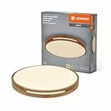 LEDVANCE ORBIS Woodburry LED-Wand-/Deckenleuchte mit Holzdekor, 16W, 1000lm, 3000K, 300mm Durchmesser, 830 freundliches Warmweiß, IP20 Schutz, Montageschrauben und Dübel inklusive
