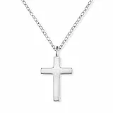 Engelsrufer Damen Halskette aus Sterling Silber und schlichtem Kreuz Anhänger silber - Karabinerverschluss - in zwei Längen verstellbar - Länge: 42cm