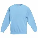 Fruit of the Loom Jungen Regular Fit Sweatshirt SS027B, Blau (Sky Blue), 7/8 Jahre (Herstellergröße: 128cm)