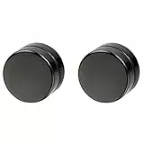 Flongo Magnet Ohrringe schwarz 10mm Edelstahl Herren Ohrstecker magnetisch fake plug tunnel stud magnetic earrings Damen kein Loch ohne Loch Ohrschmuck