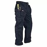 Lee Cooper LCPNT206 Arbeitskleidung Herren Multi Pocket Pflegeleicht Strapazierfähige Kniepolstertaschen Sicherheit Arbeit Cargohose, Schwarz, 34W/31L