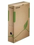 Esselte Eco Archiv-Schachtel, 80 mm Rückenbreite, Aktenkarton A4, 100 % recycelte Wellpappe, 100 % recycelbar, Archivboxen mit geometrischem Design, Eco Archiv Serie, 25 Stück, Naturbraun, 623916