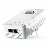 devolo Magic 2 WiFi next Erweiterungsadapter, WLAN Powerline Adapter, bis zu 2.400 Mbit/s, Mesh WLAN, 2x Gigabit LAN Anschluss, dLAN 2.0, weiß