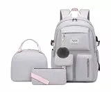 Wadirum Moderner großer Rucksack mit Laptoptasche für Mädchen & Damen I Reiserucksack, geeignet für 15.6 Zoll Laptops Grau
