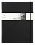 Clairefontaine 794431C - Notizbuch My.Essential Age Bag, Format B5 (19x25 cm), mit Fadenbindung, 96 Blatt nummeriert, dot/punktkariert, Papier elfenbein 90g, Schwarz, 1 Stück