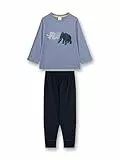 Sanetta Jungen-Schlafanzug lang blau Mammut | Hochwertiger und bequemer Schlafanzug aus Baumwolle für Jungen.