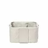 blomus Brotkorb -DESA- | Stahl pulverbeschichtet/100% Baumwolle | Moonbeam | Größe S | H 10 cm x B 20 cm x T 20 cm