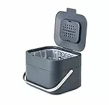 Joseph Joseph Stack 4 - Komposteimer küche, biomülleimer mit Geruchsfilter und deckel, Plastik, 4 Liter, Graphit