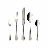 Villeroy & Boch – Leandra Besteckset 30tlg. Silber/Platin, Spülmaschinenfest, Besteck, Tafelbesteck, Besteck Set 6 Personen, Edelstahl