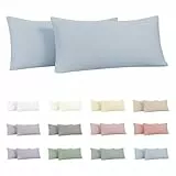 Nesture Kissenbezug 40 x 80 2er Set - 100% Jersey Mikrofaser Kissenbezüge Himmelblau, Kopfkissenbezug 40x80 - Kissenhülle für Kissen 40x80 cm mit Reißverschluss, Weich und Bügelfrei