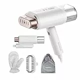 Newbealer Steamer Reise Dampfglätter, 2-in-1 Reisebügeleisen mit umschaltbarer Spannung - 220V/120V, 20s Schnelles Aufheizen, 1200W Klein & Leicht Dampfglätter für Globale Reise und Urlaub, Weiß