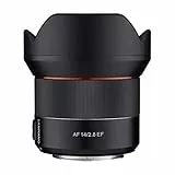 Samyang 8008 AF 14mm F2,8 EF für Canon EF Objektiv I Weitwinkel mit 116,6° Bildwinkel & präzisem Autofokus I Festbrennweite für alle Spiegelreflex Canon EF Vollformat & APS-C Kameras I Metallgehäuse