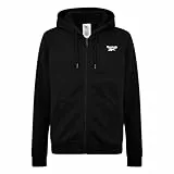 Reebok Herren Kapuzenpullover mit Logo auf der linken Brust, Schwarz, L, Schwarz, L