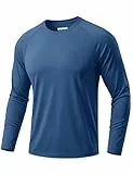 TACVASEN Herren UPF 50+ UV Sonnenschutz Longsleeve Shirt Outdoor Langarm Tshirt Rashguard-Shirt, Indigo, L