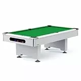 Automaten Hoffmann Billardtisch Club Pro III | Diamantgeschliffene Schieferplatte, Nivellierfüße | Für Indoor, Privat, Institution | Dekor Weiß | 8 ft, Hochwertiges Billardtuch