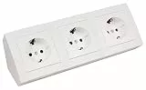 MC POWER - Steckdosenblock Unterbausteckdosen | Flair | 3-Fach Schutzkontaktsteckdosen, 15cm Kabel mit Lüsterklemme, 250V~ / 16A, Aufbau, weiß matt
