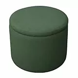 SVITA Amber Aufbewahrungsbox mit Deckel Hocker mit Stauraum Sitzhocker Sitzsack Sitzpouf wohnungs zubehör gepolstert Stoffbezug Dunkelgrün