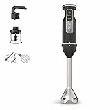 Ninja Foodi 3-in-1 Stabmixer, Handmixer & Zerkleinerer, Stufenweise Anlauf, 2 Misch- und 5 Rührgeschwindigkeiten zum Zerkleinern, Mischen, Kneten und mehr, spülmaschinenfest, 850W, Schwarz CI100EU