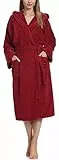 Ladeheid Damen Frottee Bademantel aus 100% Baumwolle LA40-193 (Weinrot-27 (Gramatur 400), S)