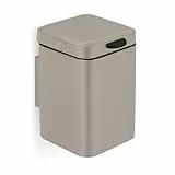 Relaxdays Kosmetikeimer Wandmontage, 3 l, Absenkautomatik, entnehmbarer Inneneimer, Bad Mülleimer, Edelstahl, beige