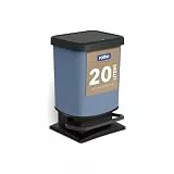 Rotho Paso Mülleimer 20l mit Deckel, Kunststoff (PP recycelt) BPA-frei, blau, 20l (29.3 x 26.6 x 45.7 cm), Nicht zutreffend