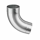 dachrinnen-shop.de Zink-Fallrohrbogen DN 87 Grad, Silber, Titanzink, 1 Stück