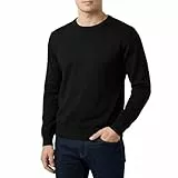 Castle Point CSPKNT003 Herren-Strickpullover mit Rundhalsausschnitt, Schwarz, Mittel