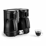 KRUPS Duothek Thermo Filterkaffeemaschine, zwei separate Isolierkannen und Brühvorgänge, sehr gute Isolierleistung, Ein-und-Aus-Schalter mit Kontrolleuchten, 2 x 8 Tassen, Schwarz, KT8501